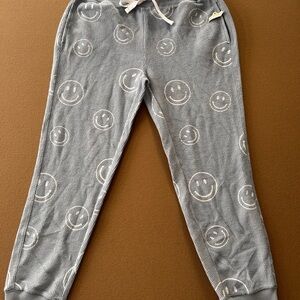Altar’d State Light Blue Smiley Face Joggers. NWT​​​